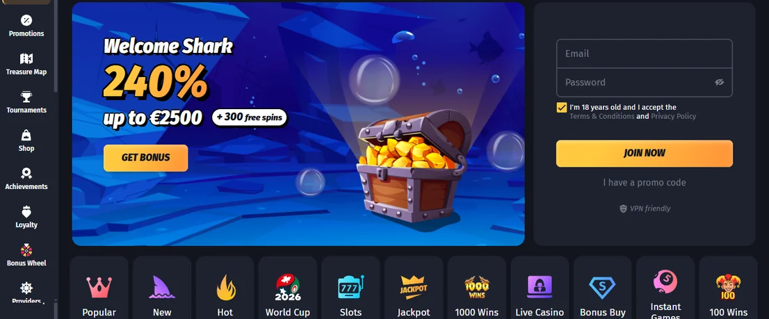 Browse Winshark Casino games